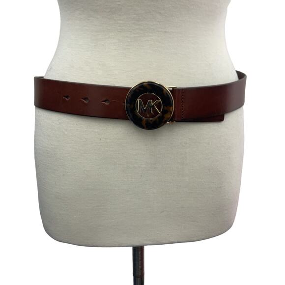 Michael Kors Accessories - Michael Kors Brown Leather Gold Tone Logo Buckle Women's Belt (Size S)